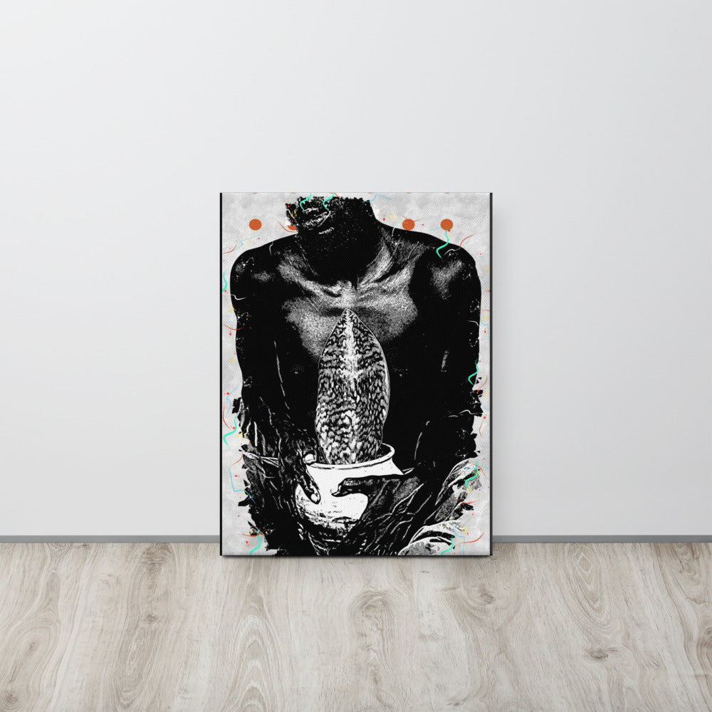 A Whale Fin's Cradle Pop Canvas Print