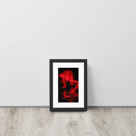 Introspection Red Matte Paper Framed Poster With Mat - Innovign Art