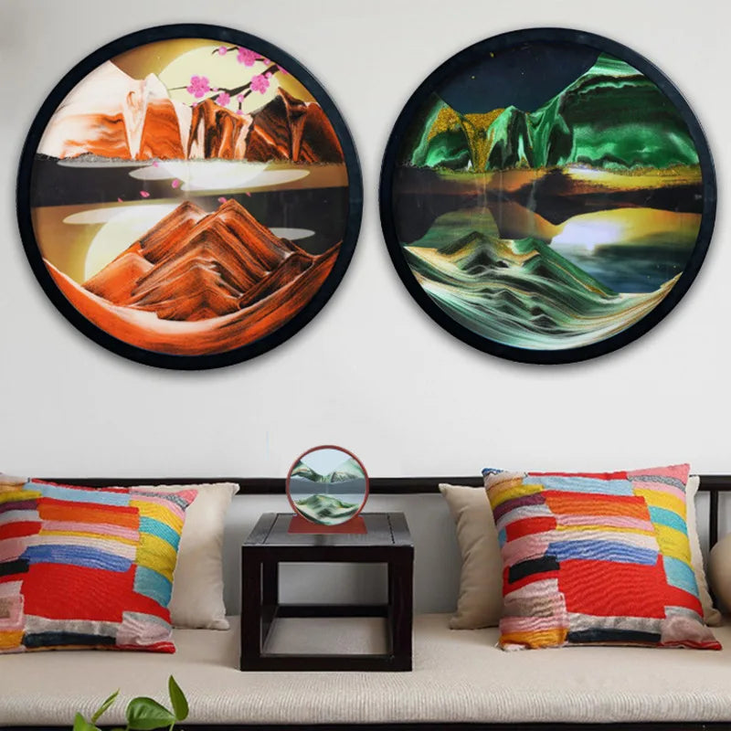 The Celestial Horizon – Dual-Orbit Wall-Mounted Sandscapes