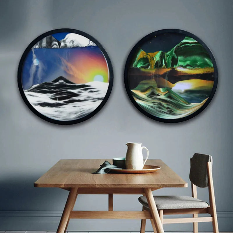 The Celestial Horizon – Dual-Orbit Wall-Mounted Sandscapes
