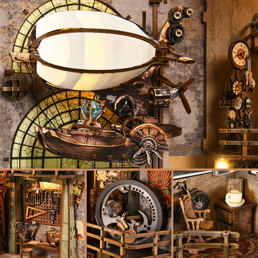 The Aeronaut’s Atelier – Steampunk 3D DIY Book Nook Kit