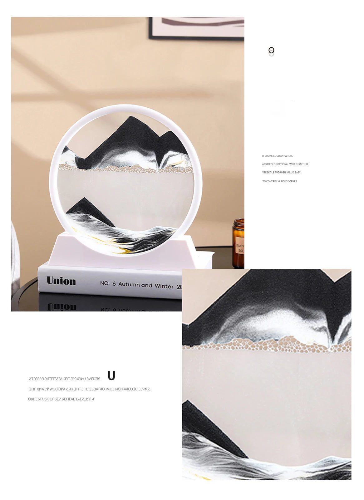 The Arctic Minimalist – Pure White Kinetic Art Frame