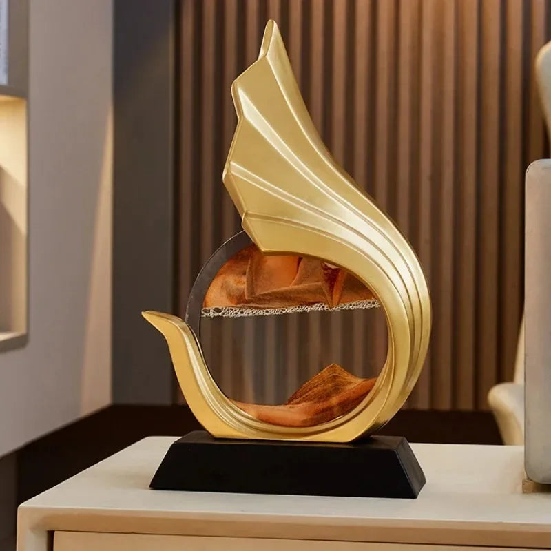 The Golden Wing – Sculptural Kinetic Sand Masterpiece