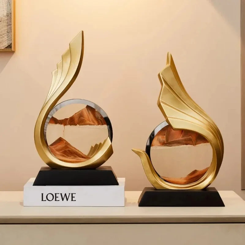 The Golden Wing – Sculptural Kinetic Sand Masterpiece
