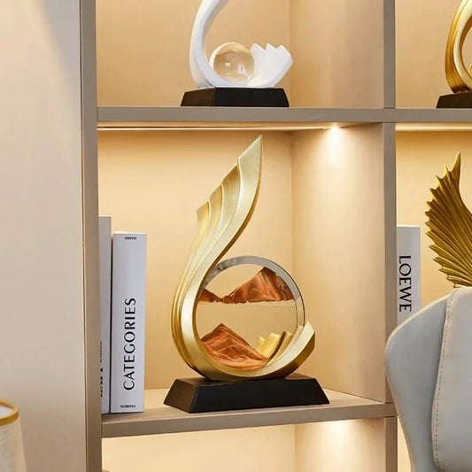The Golden Wing – Sculptural Kinetic Sand Masterpiece