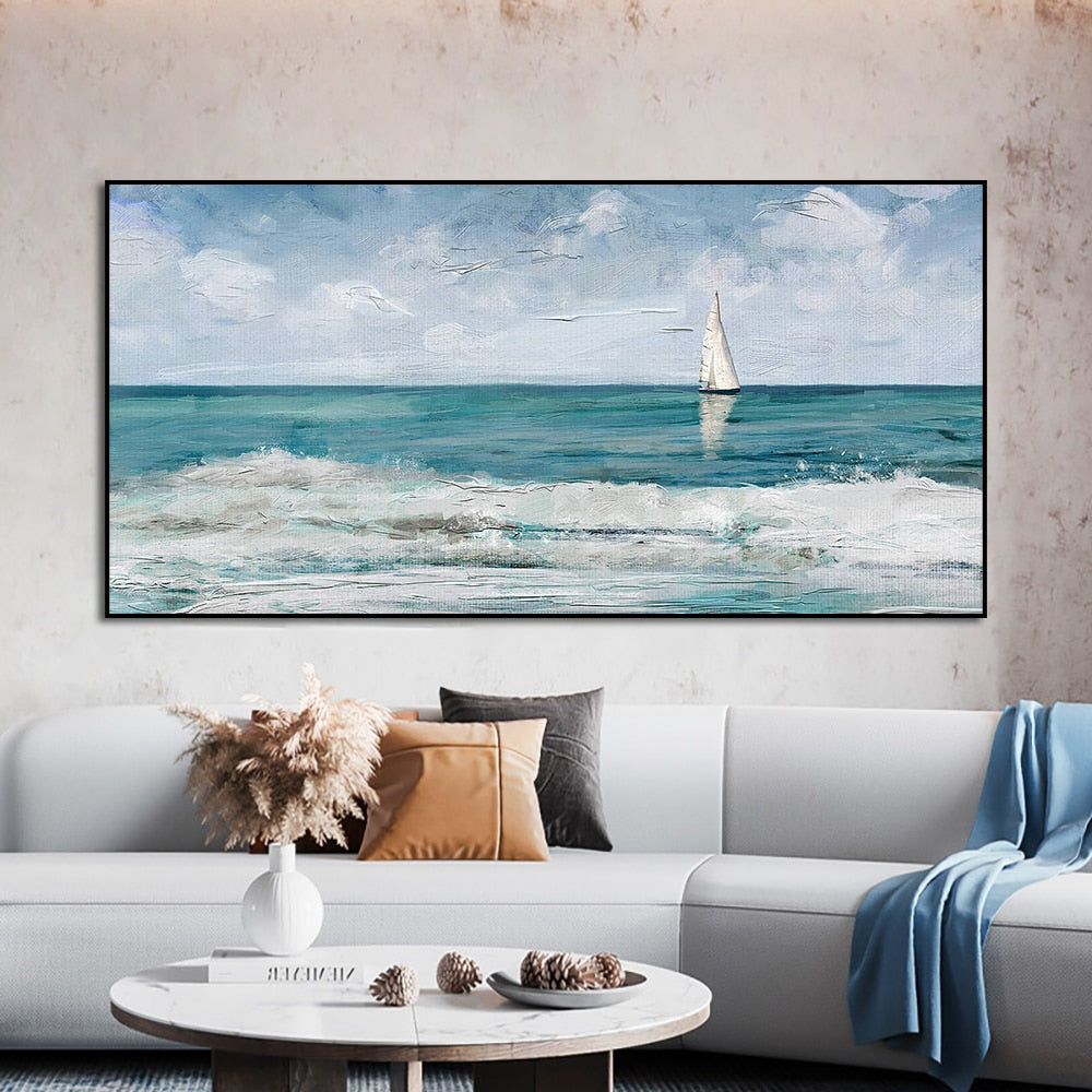 Tranquil Pollution - Abstract Seascape Oil Paintings On Canvas