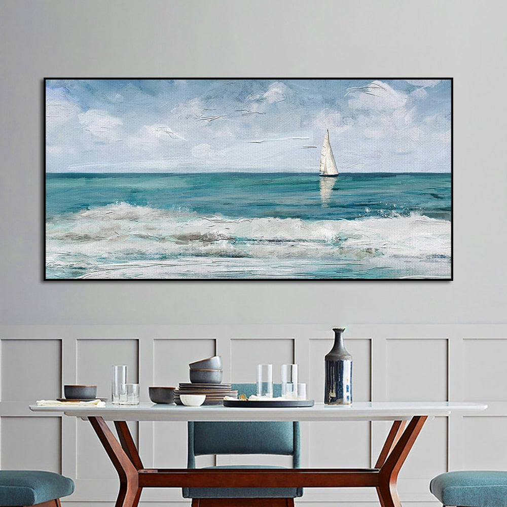 Tranquil Pollution - Abstract Seascape Oil Paintings On Canvas