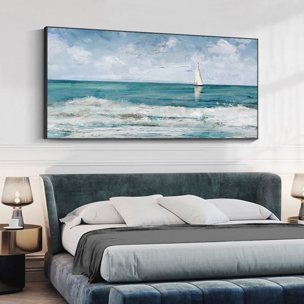 Tranquil Pollution - Abstract Seascape Oil Paintings On Canvas