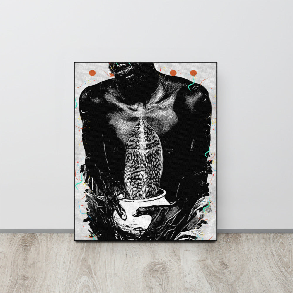 A Whale Fin's Cradle Pop Canvas Print