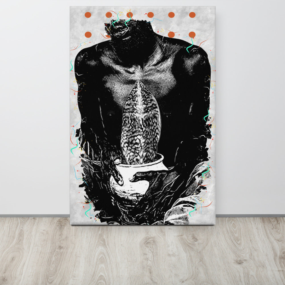 A Whale Fin's Cradle Pop Canvas Print