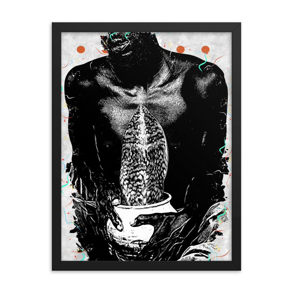 A Whale Fin's Cradle Pop Framed poster