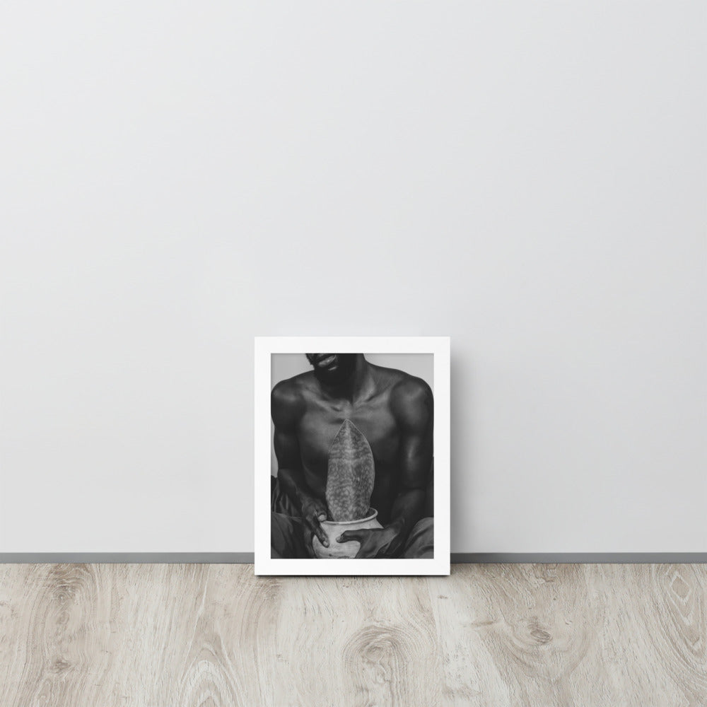 A Whale Fin's Cradle Framed poster (Black & White)