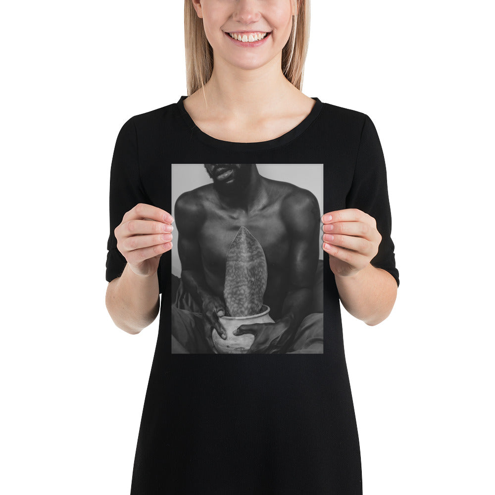 A Whale Fin's Cradle Poster (Black & White)