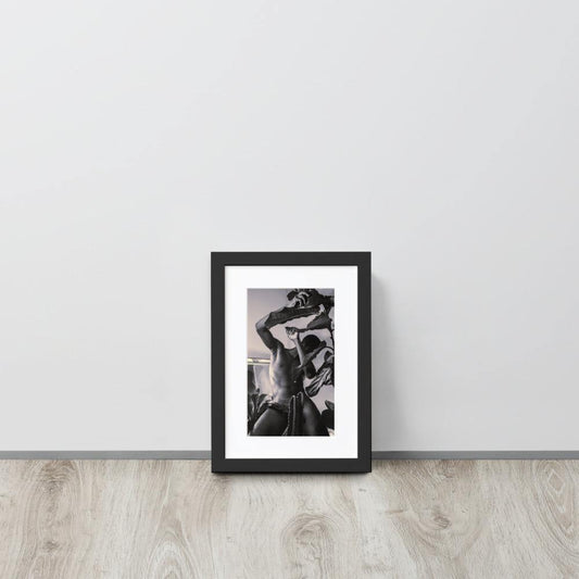 The Fiddler (Black & White) Matte Paper Framed Poster With Mat - Innovign Art
