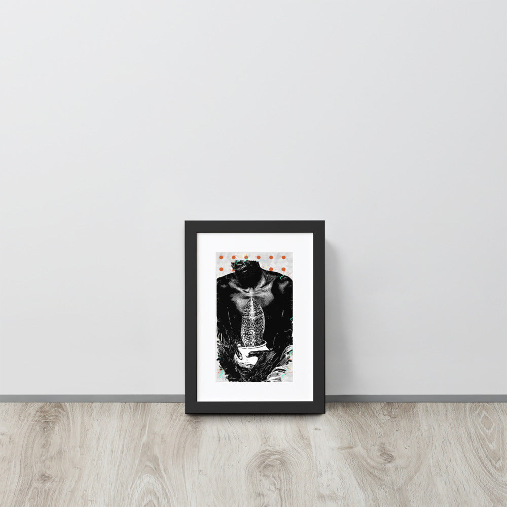 A Whale Fin's Cradle Pop Matte Paper Framed Poster With Mat