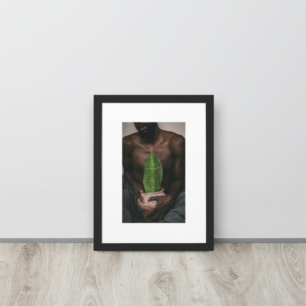 A Whale Fin's Cradle Matte Paper Framed Poster With Mat