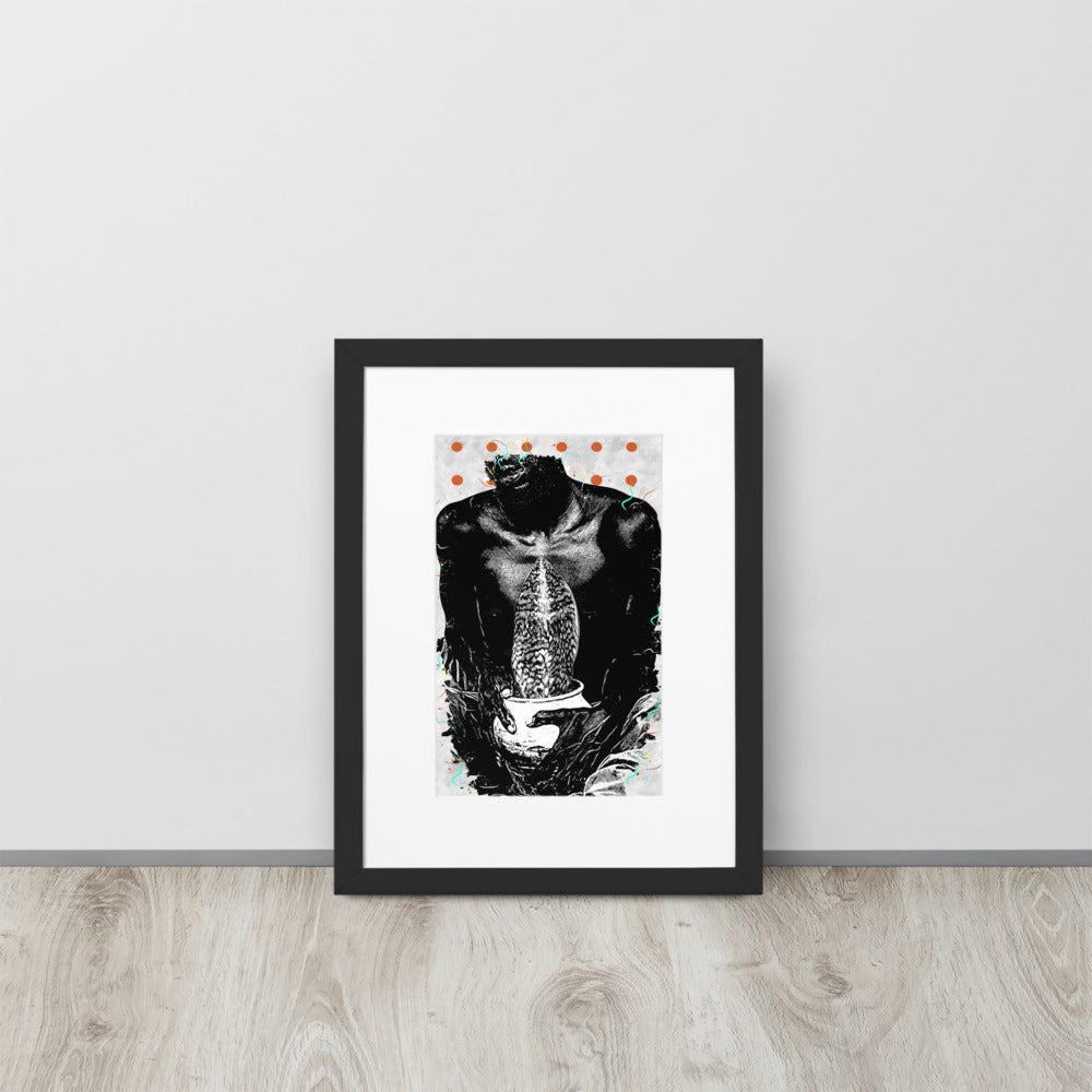 A Whale Fin's Cradle Pop Matte Paper Framed Poster With Mat