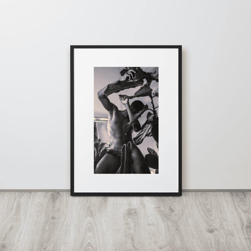 The Fiddler (Black & White) Matte Paper Framed Poster With Mat - Innovign Art