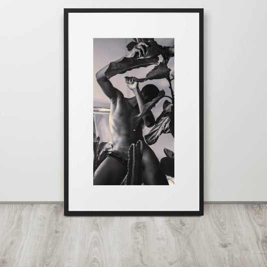 The Fiddler (Black & White) Matte Paper Framed Poster With Mat - Innovign Art