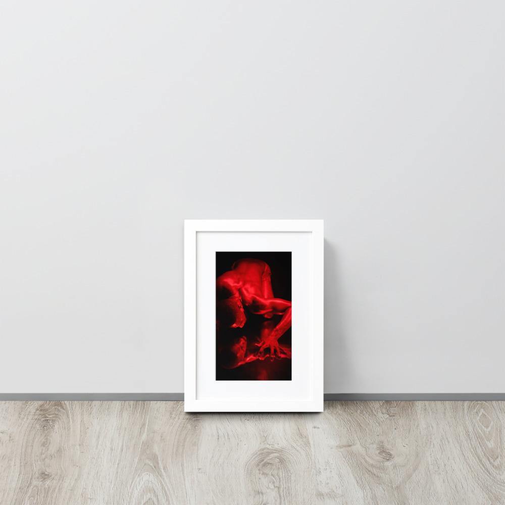 Introspection Red Matte Paper Framed Poster With Mat - Innovign Art