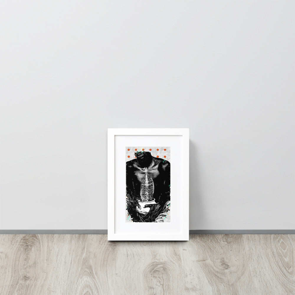 A Whale Fin's Cradle Pop Matte Paper Framed Poster With Mat
