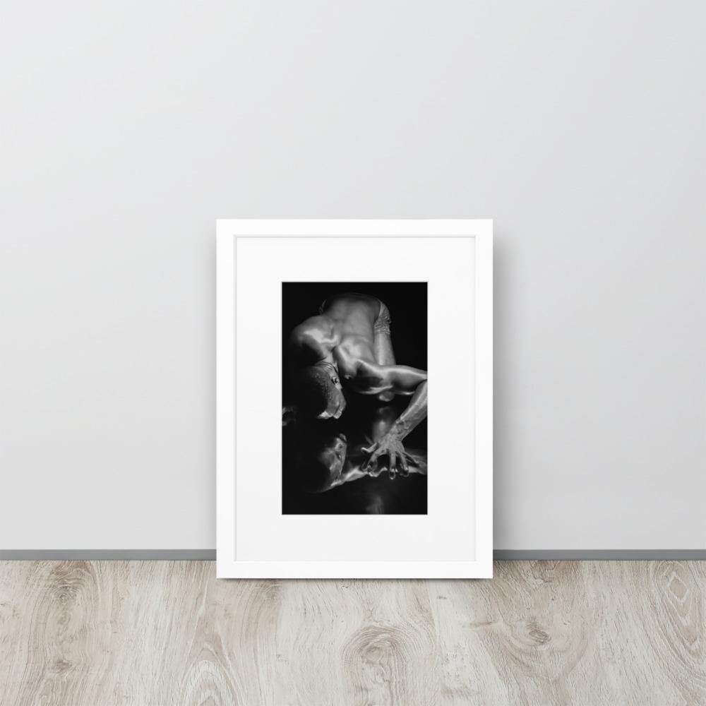 Introspection Black Matte Paper Framed Poster With Mat - Innovign Art