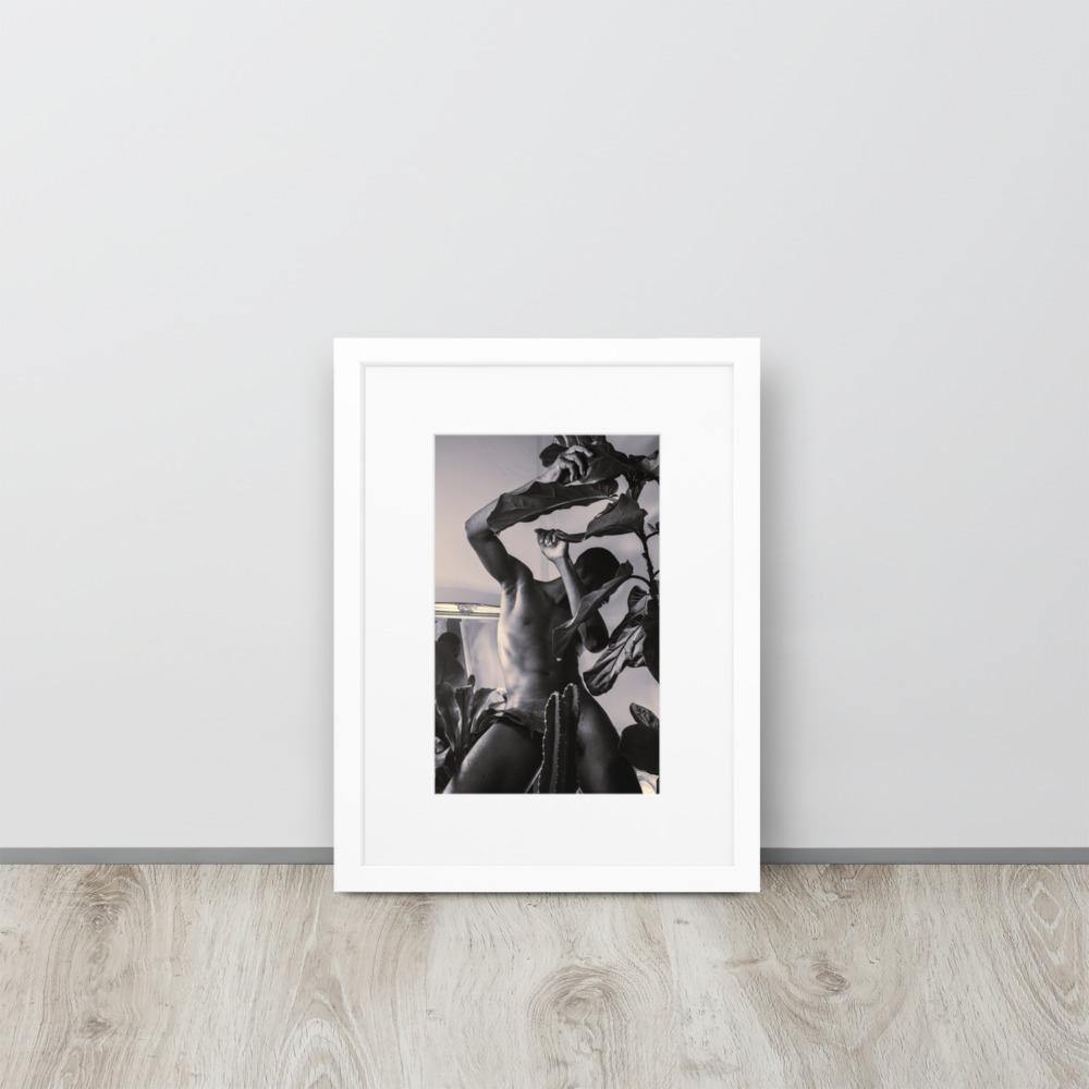 The Fiddler (Black & White) Matte Paper Framed Poster With Mat - Innovign Art