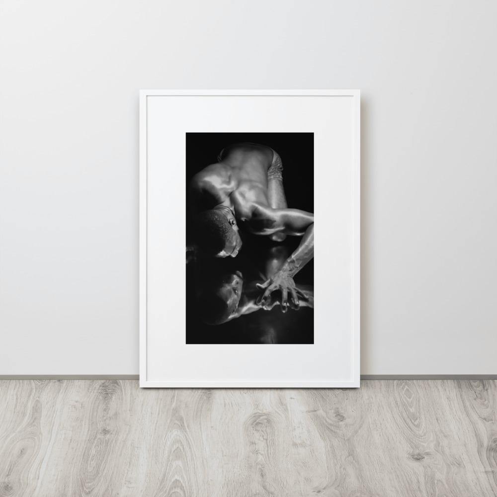 Introspection Black Matte Paper Framed Poster With Mat - Innovign Art