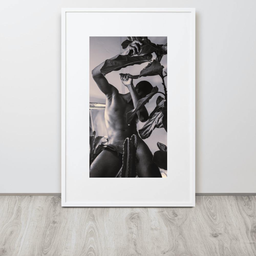 The Fiddler (Black & White) Matte Paper Framed Poster With Mat - Innovign Art